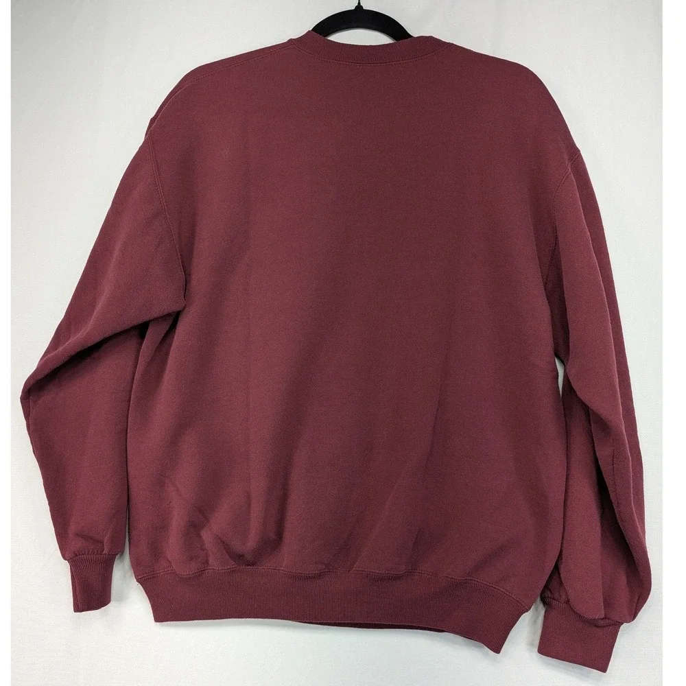 Jerzees Super Sweats Burgundy Embroidered Butterfly Crewneck Sweatshirt‎ Mens M